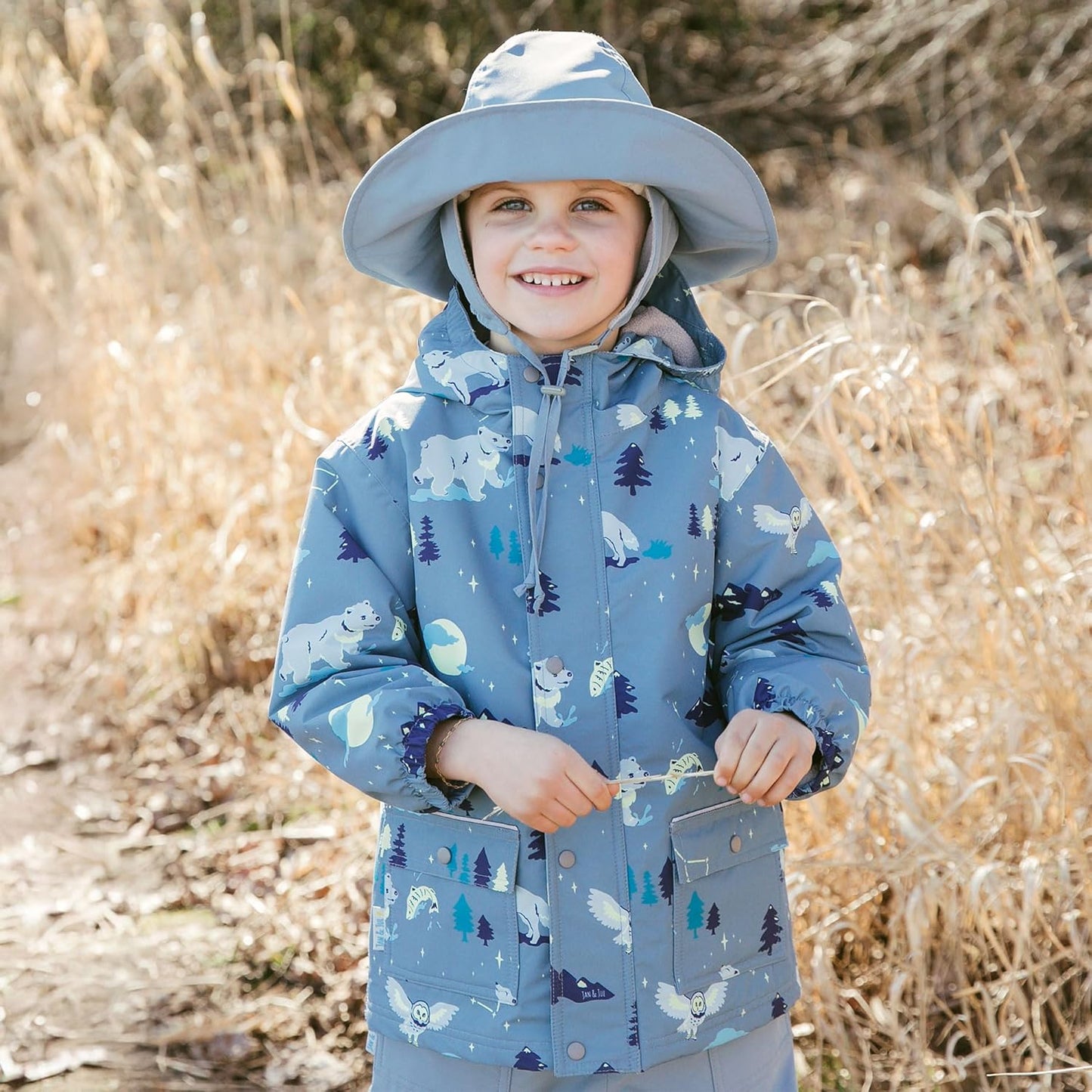 JAN & JUL Waterproof Fleece Lined Rain Jacket, Raincoat for Kids