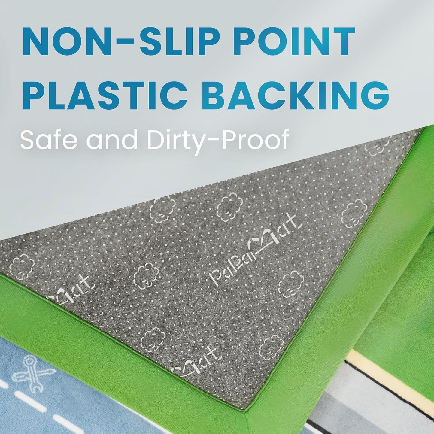 Kids Play Rug, 1.3" Thickened Knee Protection Playmat 39"×59" Car Mat for Track Racing Non-Slip Educational Activity Mat Toddler Rugs for Play Area