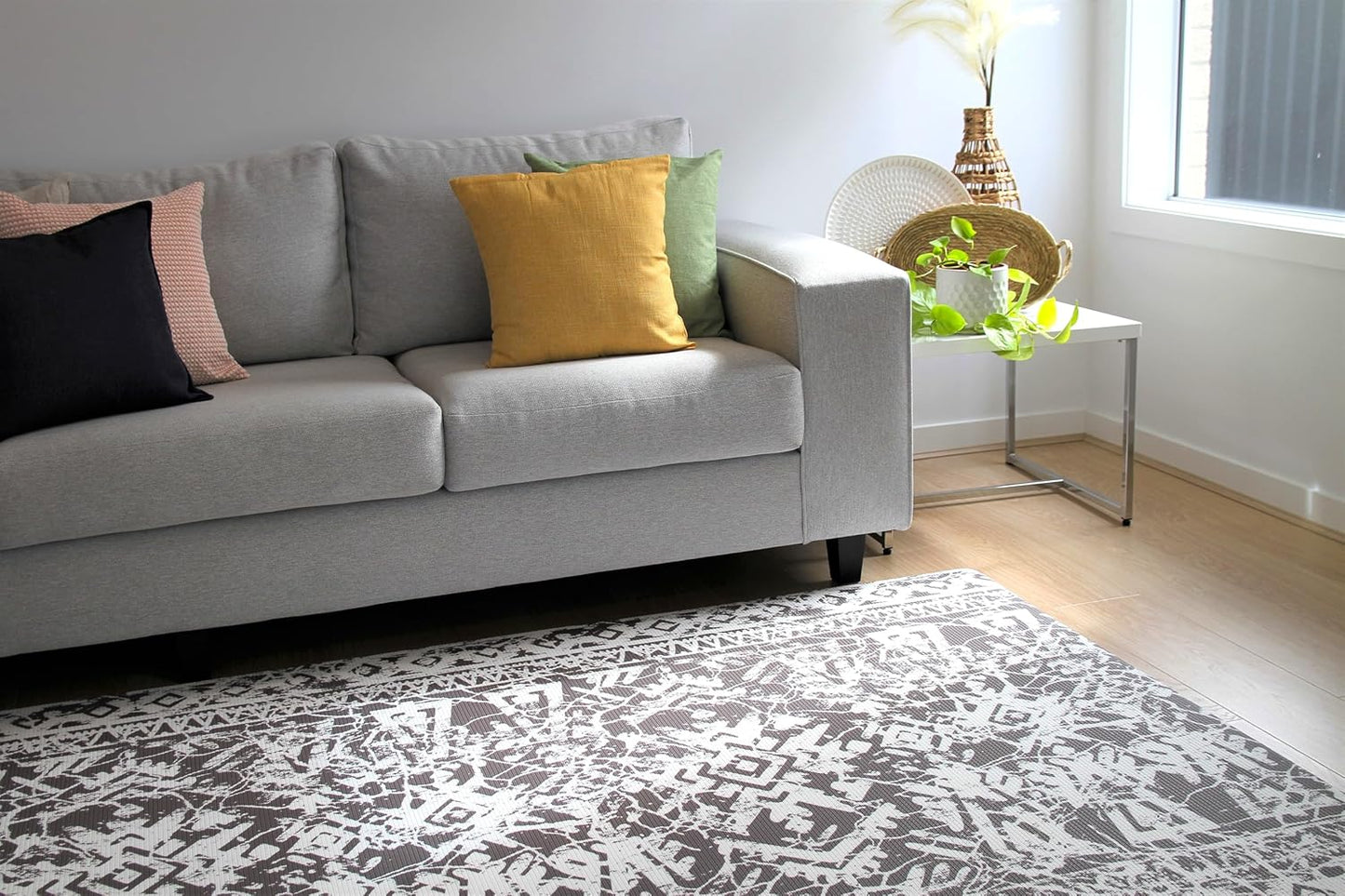 Cushmat Stylish Reversible Foam Play Mat (Large, Explorer - Ash Rose) - Soft, Waterproof, Durable Play mat for Infants, Babies, Toddler, Kids & Grownup - 6.5ft x 4.5ft