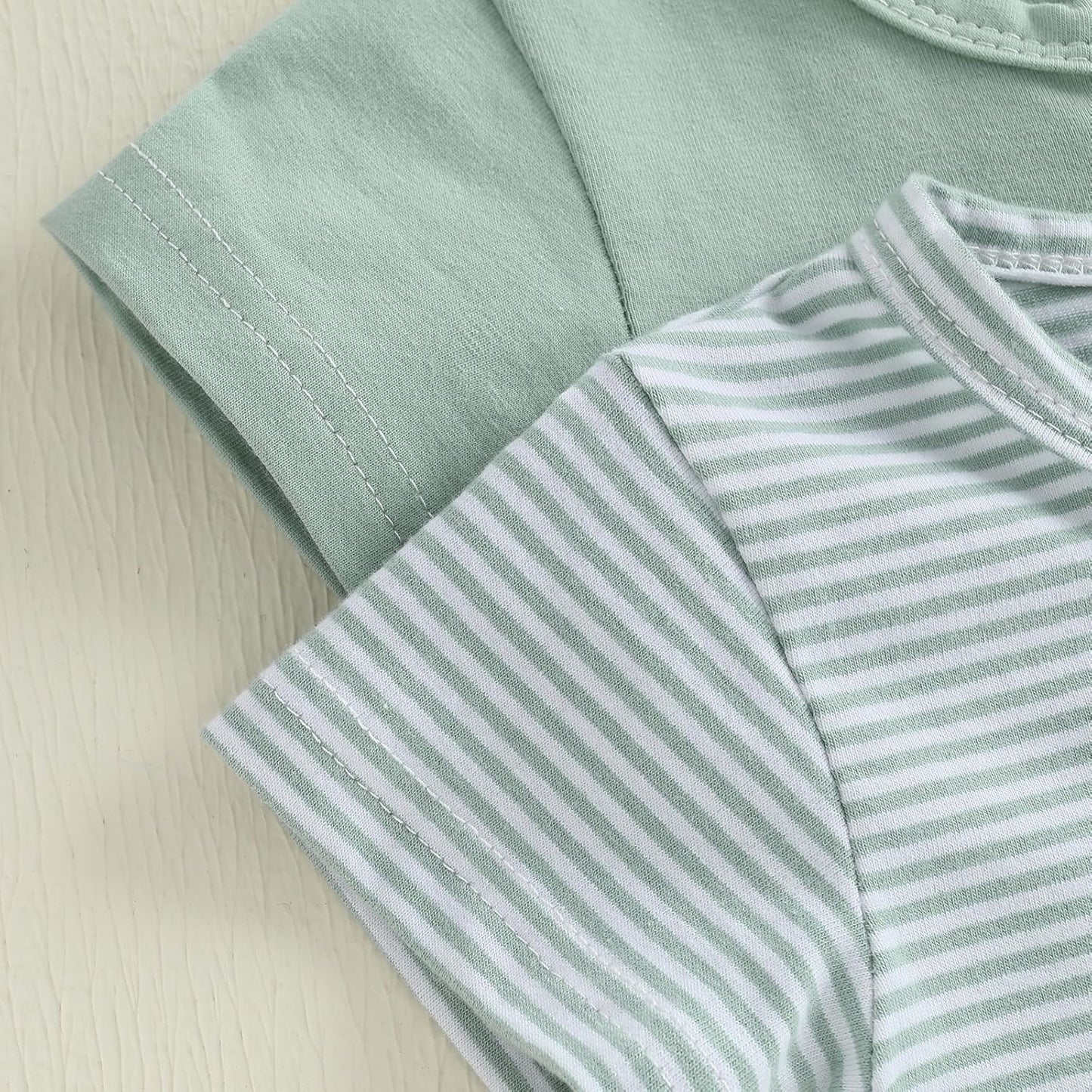 Merqwadd Baby Boy Girl 2 Pack Romper Short Sleeve Zipper Jumpsuit Plain Summer Clothes