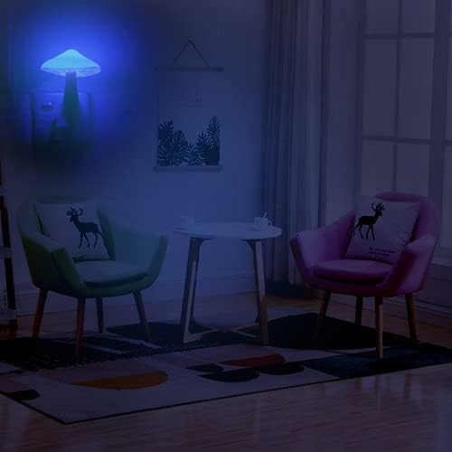 AUSAYE Blue Led Lamp Mushroom Nigh Light,Plug in Nightlight,Sensor Night Lights for Kids Adults Bedroom,Bathroom,Toilet,Stairs,Kitchen,Hallway Christmas Thanksgiving Gifts