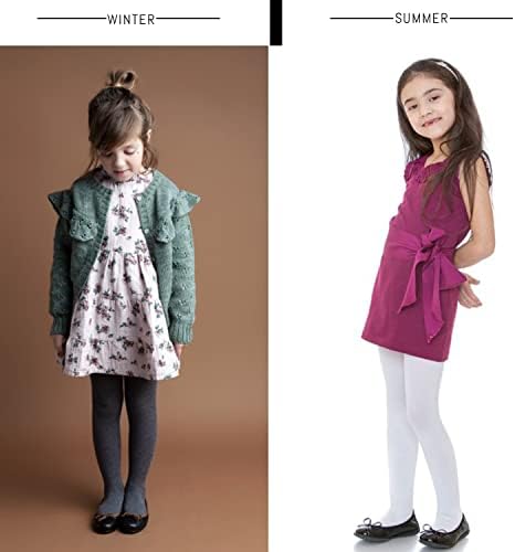 Kids, Girls thin Ribbed Cotton tights, Comfy, Soft Flat Tights Made from Breathable cotton| Great Tights For Uniform,