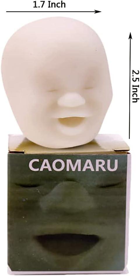 Anxiety Stress Release Fun Toys,Emotion Balls Fidget Toys for Pressures Relief Kneading Toys for All Age,Kids and Adults,Weird Face Bizarre Squeeze Toys. (White, Provocation)