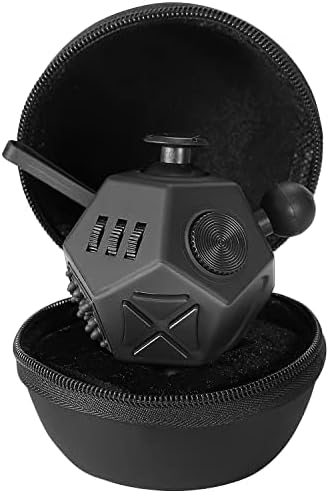 PILPOC Fidget Cube Dodecagon - 12-Sided - for Reducing Anxiety, Fidgets for Adults, Fidget Cube for Kids, Anxiety Toys for Adults, Fidget Cube for Adults, Cube Fidget Toys for Adults Black