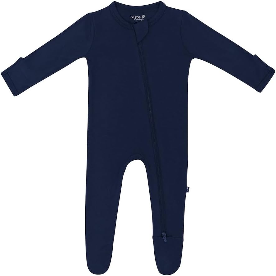 KYTE BABY Unisex Zipper Closure Footies, Rayon Made From Bamboo, 0-24 Months