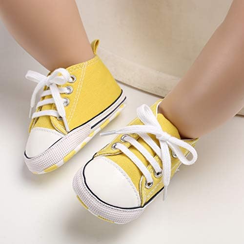 Unisex Baby Girls Boys Canvas High-top Shoes, Newborn Infant Anti-Slip Soft Sole Frist Walking Breathable Sneakers