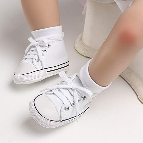 Unisex Baby Girls Boys Canvas High-top Shoes, Newborn Infant Anti-Slip Soft Sole Frist Walking Breathable Sneakers
