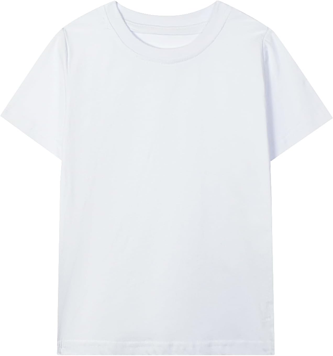 HILEELANG Kids Boy Basic Plain Cotton T-Shirts Short Sleeve Crew Neck Summer Tees 4packs 6-12 Years