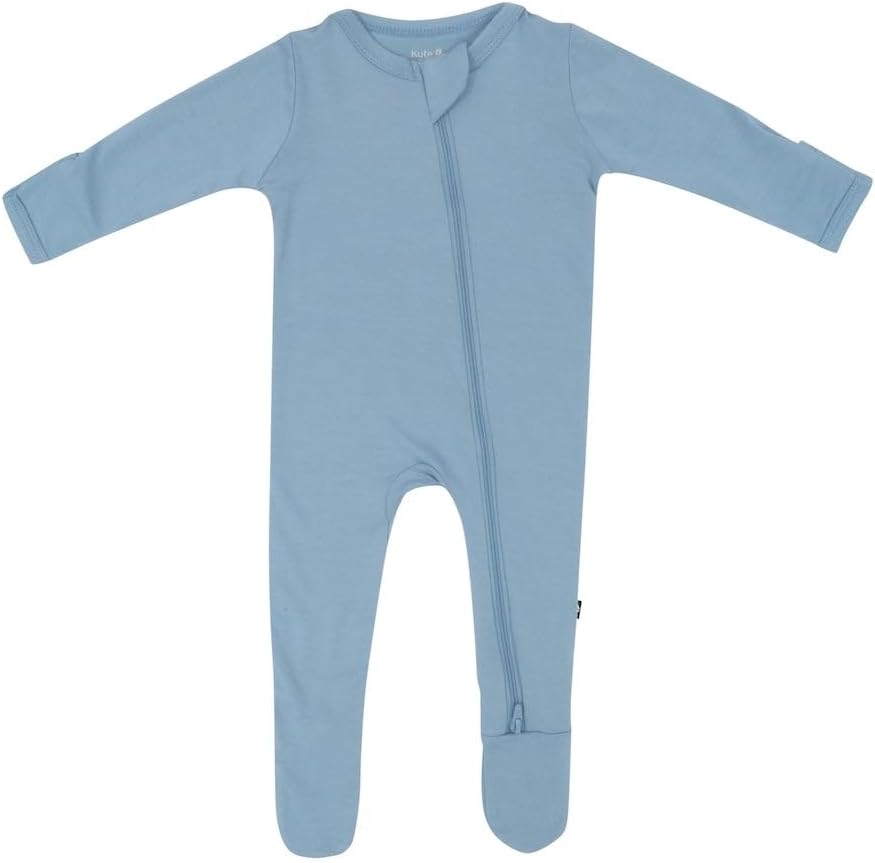 KYTE BABY Unisex Zipper Closure Footies, Rayon Made From Bamboo, 0-24 Months