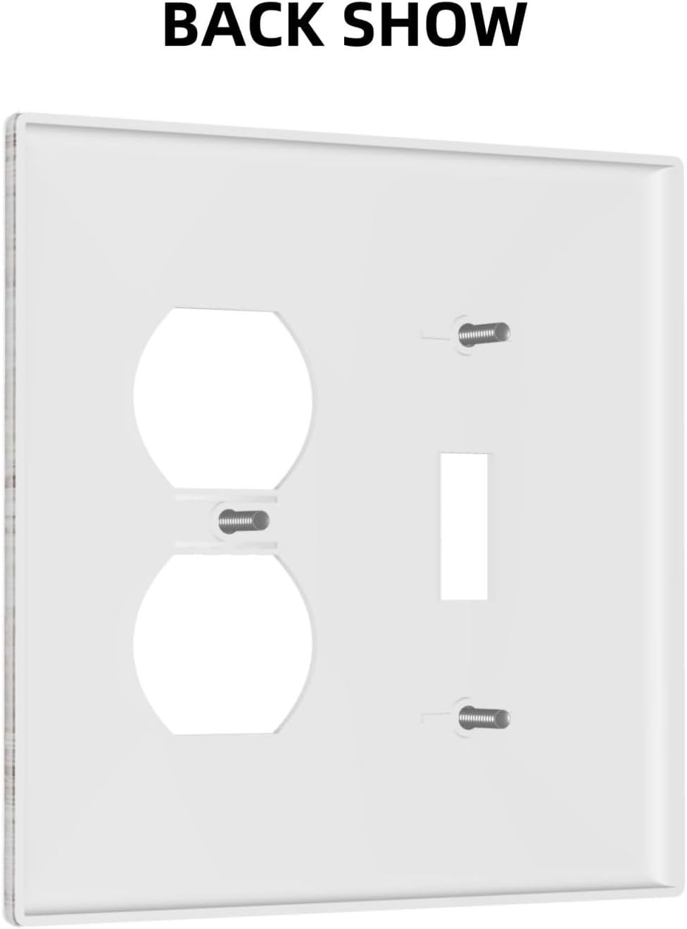 Wallplates Rustic Vintage White Wood Grain 1 Toggle 1 Duplex Switch Plate Electrical GFCI Faceplate Decorative Light Switch Covers for Farmhouse Home Decor