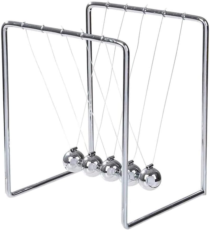Newton’s Cradle Unique Stainless Steel Newtons Cradle Balance Balls All-Metal Physics Science Newton Pendulum for Home Office Decor Ornament Educational Desk Toy