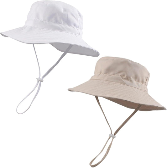 Peecabe Summer Baby Sun Hat for Boys Girls UPF 50+ Wide Brim Toddle Bucket Hat Adjustable Baby Beach Cap 0-8 Years