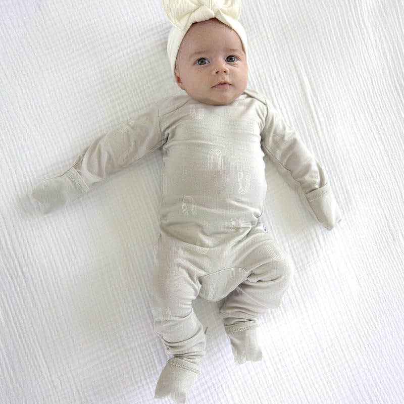 GUNAMUNA Unisex Baby Toddler Ultra-Soft Convertible Pajama, Footie or Romper Sleeper with Diaper Zipper, Newborn to 24 Months