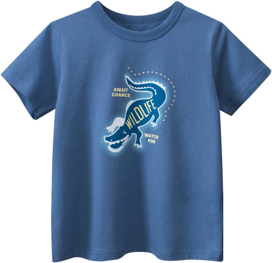 Boys' 4-Pack Excavator Short Sleeve Crewneck T-Shirts Top Tee Size 2-7 Years Toddler Boys' Value Pack Cotton T-Shirt