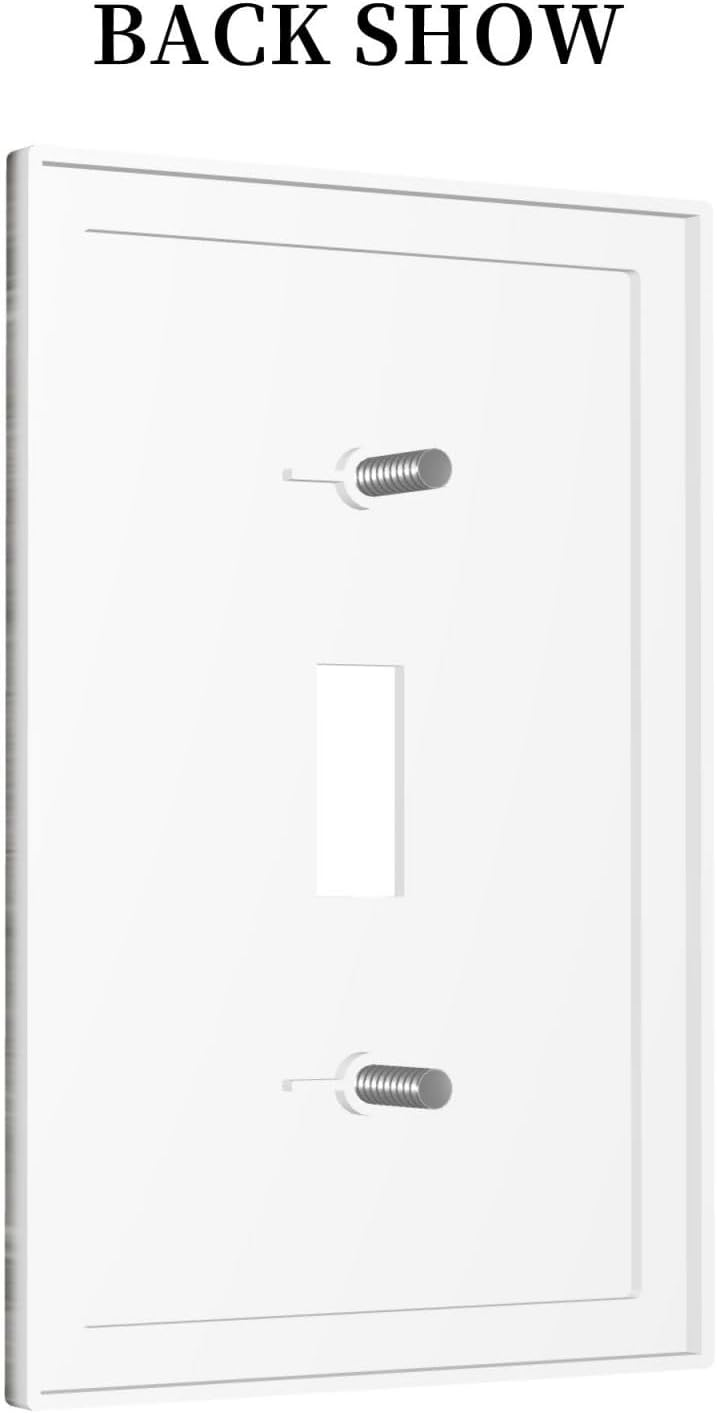 Decorative Light Switch Cover Farmhouse Rustic Grey Barn Door Wood 1 Gang Single Toggle Device Electrical Faceplate Switchplates Decorator Outlet Wall Plate for Bedroom Cabin Decor