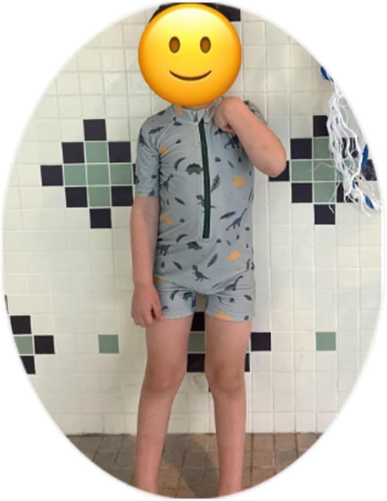 Boys One Piece Swimsuit Whale Dolphin Bathing Suit Zipper Rash Guard Kid Short Sleeve Swimwear Shark Beach Wear UPF50+