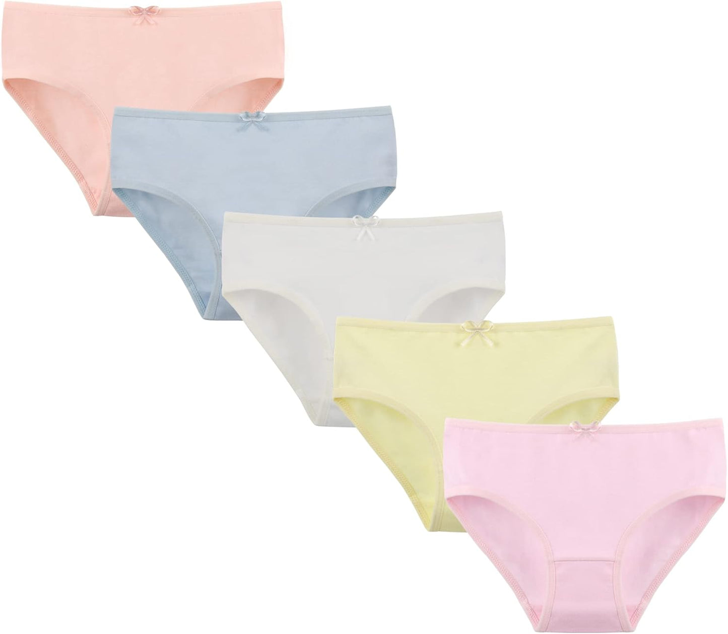 Donella Girls' Soft Cotton Underwear - Kids Bikini Brief Panties for Girls and Toddlers 5-Pack, Age: 2-15
