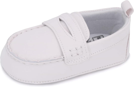 LONSOEN Baby Girls Boys Loafers Prewalker Dress Crib Shoes