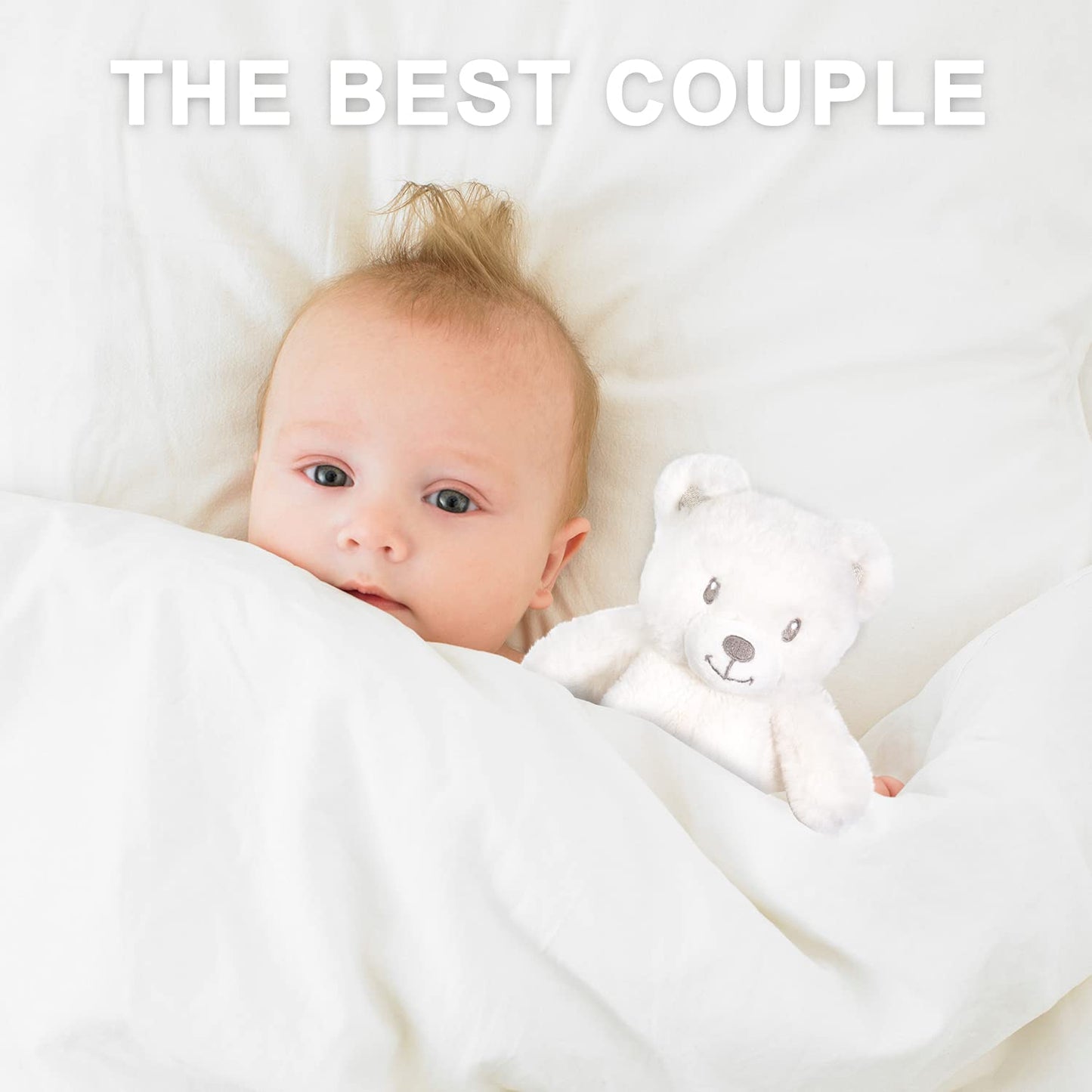 Bear Security Blanket Soft Baby Lovey Fluffy Blanket Unisex Lovie Snuggle Toy Baby Bear Stuffed Gift for Newborn, Boys and Girls, 13.5 Inch