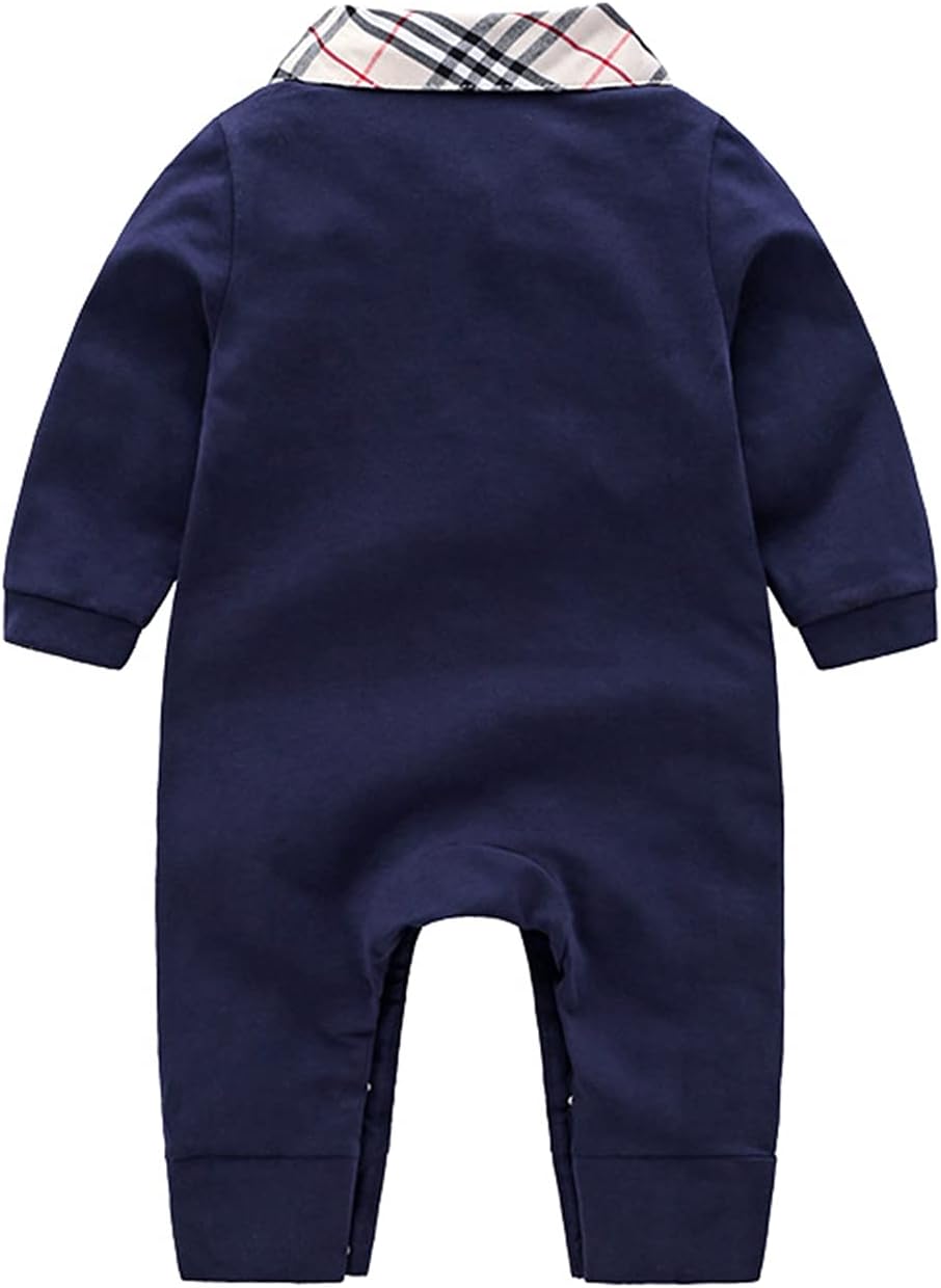Unisex Toddler Baby Boy Romper Jumpsuit Cotton Long Sleeve Newborn Baby Boy Bodysuit One-Piece Overalls