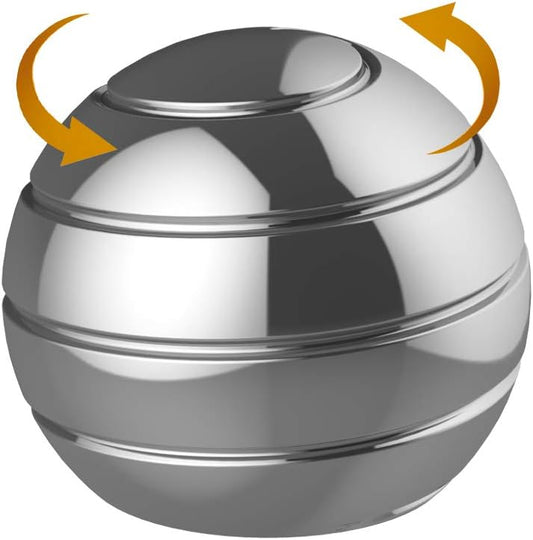 Kinetic Desk Toys for Office for Adults, 1.54'' Kinetic Spinning Fidget Spinner Toys for Anxiety ADHD, Desktop Optical Illusion Toys (39MM, Silver)