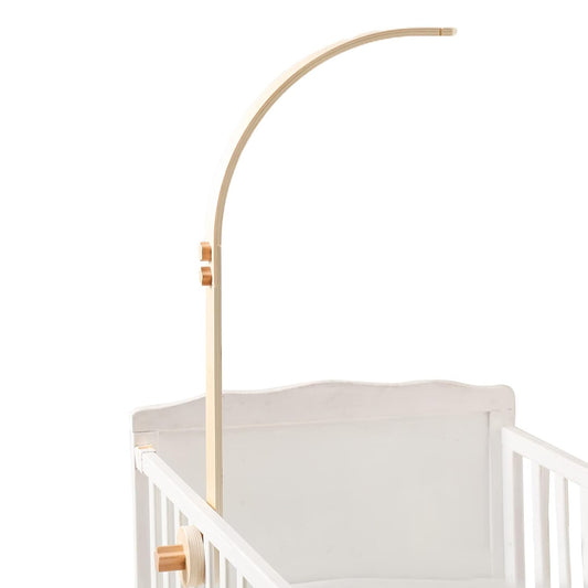 Baby Crib Mobile Arm - Wooden Baby Mobile Crib Holder for Hanging Baby Crib Attachment for Nursery Decor (Curved Structural Arm)