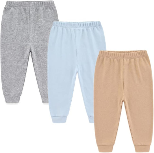 Unisex Newborn Baby Cotton 4-Pack Pants Embroidery Pringting Casual Leggings 0-24 Months for Boys and Girls