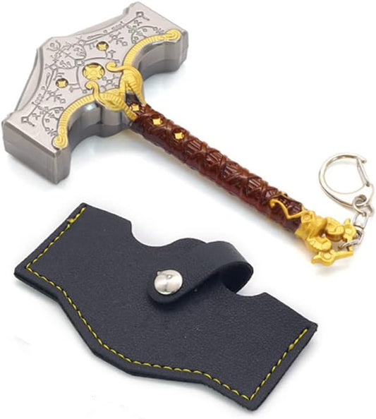 Superbuybox God of War Ragnarök Thor Mjölnir the hammer of Thor Action Figures Game Toys Collection Keychain Gift Desk Decoration Backpack Pendant Gift Bronze Version