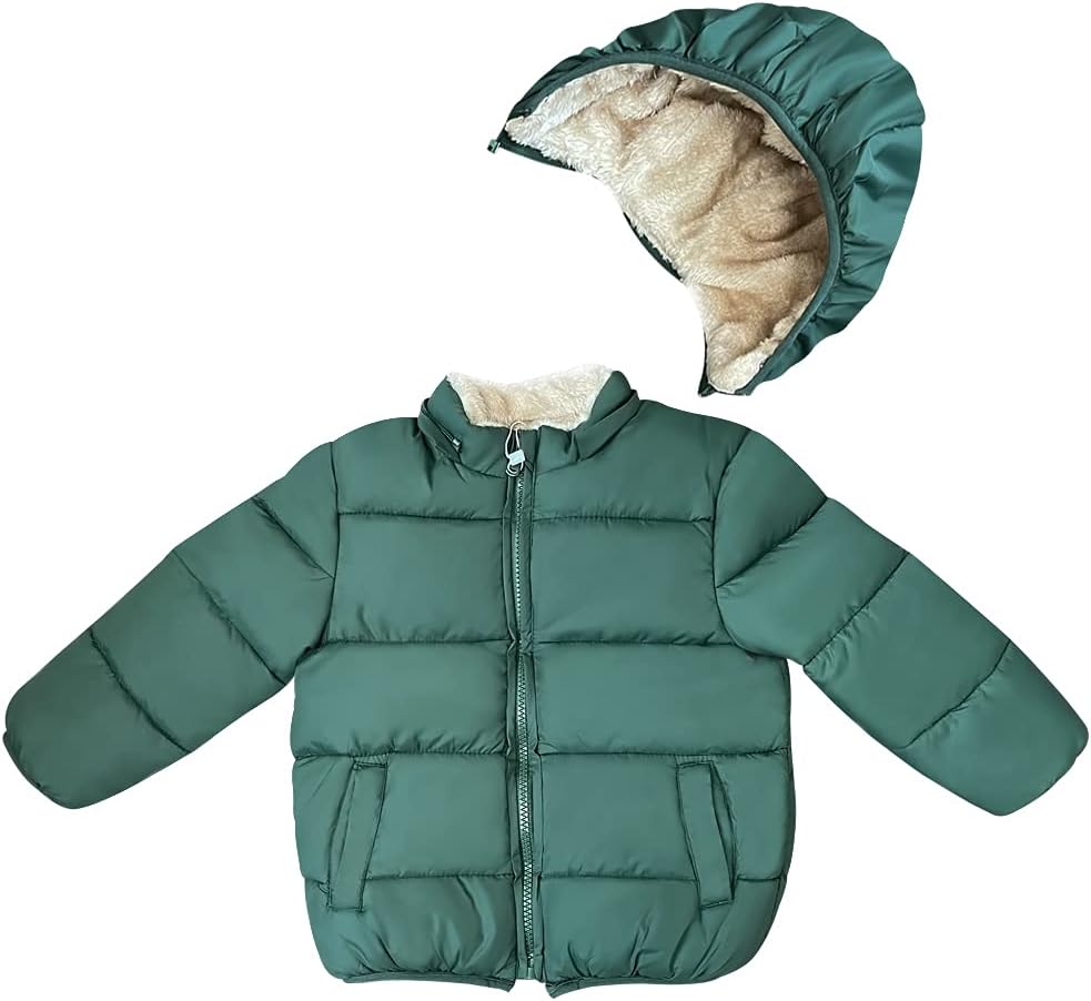 Baby Girls Boys' Winter Fleece Jackets With Hooded Toddler Cotton Dress Warm Lined Coat Outer Clothing