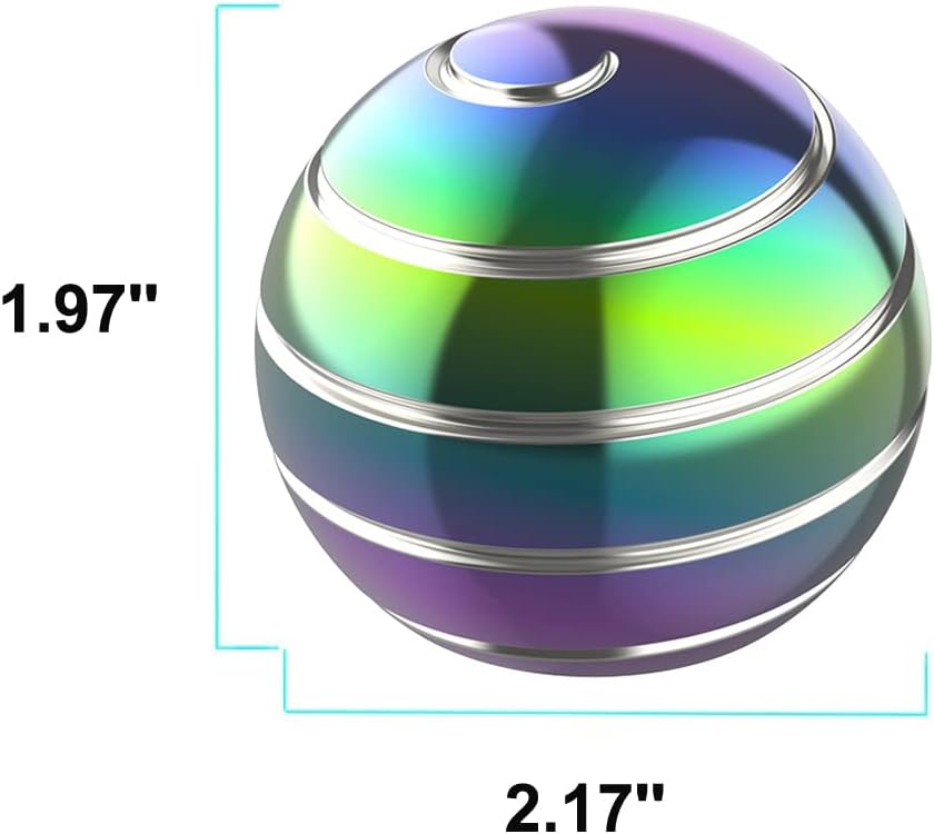 Kinetic Desk Toys, 2.17'' Kinetic Desktop Fidget Spinning Toy Ball, Desk Stress Relief Gadgets for Office for Adults (55MM, Rainbow A)