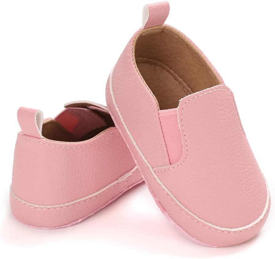 LONSOEN Baby Girls Boys Loafers Prewalker Dress Crib Shoes