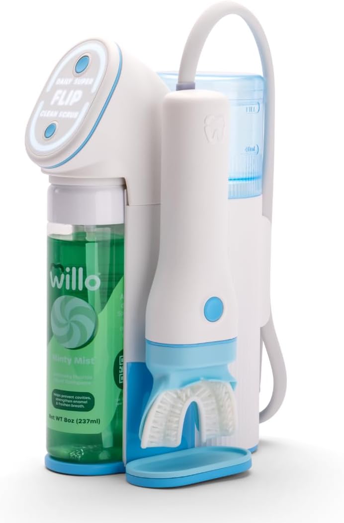 Willo Fully Automatic Kids U-Shaped Electric Toothbrush - 2 Brushing Timers, Deep-Cleans, Consistent Results, Eliminates Brushing Mistakes - Minty Mist (Large - Kids Ages 12+ Years)