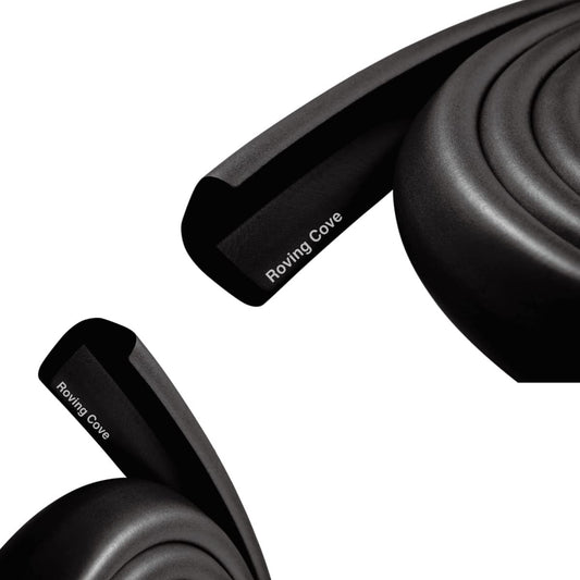 Roving Cove HeftyFit Edge Protector for Baby Proofing (9ft Large Edge Only), Heavy-Duty Soft Rubber Foam Furniture Edge Bumper Guards, Desk Edge Cushion, Wall Corner Covers, 3M Adhesive, Onyx Black