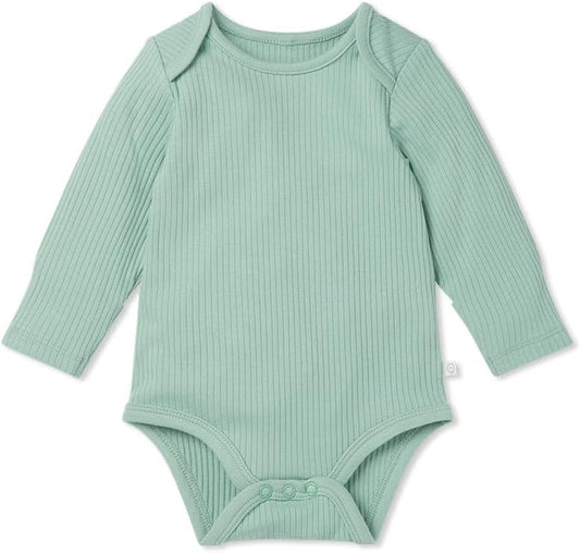 MORI Baby Unisex Long Sleeve Bodysuit Viscose from Bamboo and Organic Cotton - Comfortable Toddler Romper for Boys and Girls