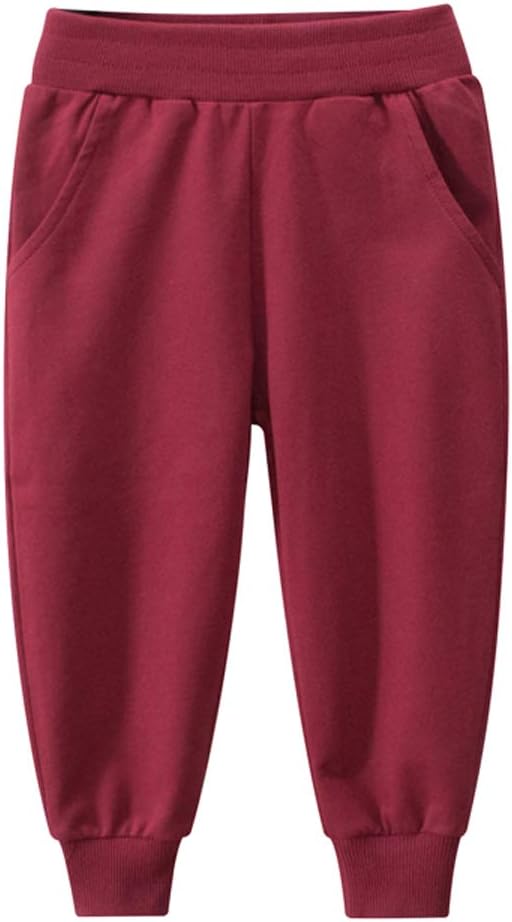 HUAER& Baby Boy's Jogger Pants Dinosaur Car Drawstring Elastic Sweatpants