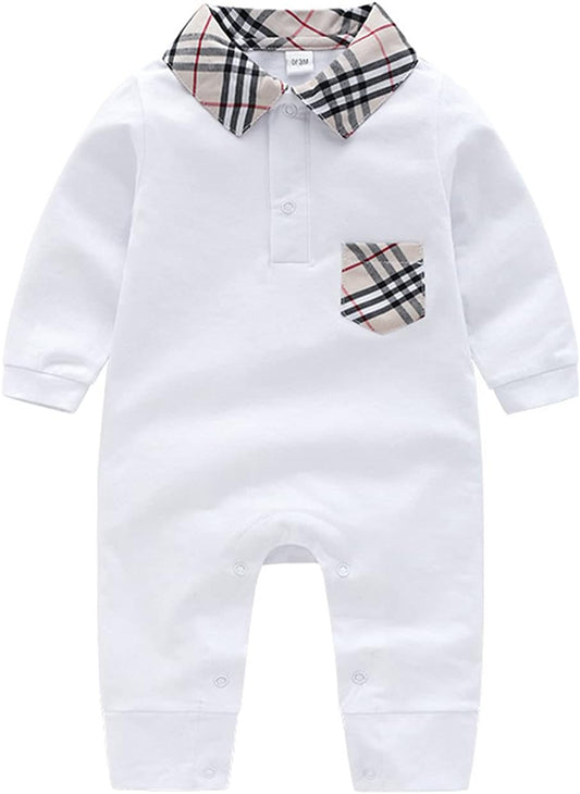 Unisex Toddler Baby Boy Romper Jumpsuit Cotton Long Sleeve Newborn Baby Boy Bodysuit One-Piece Overalls