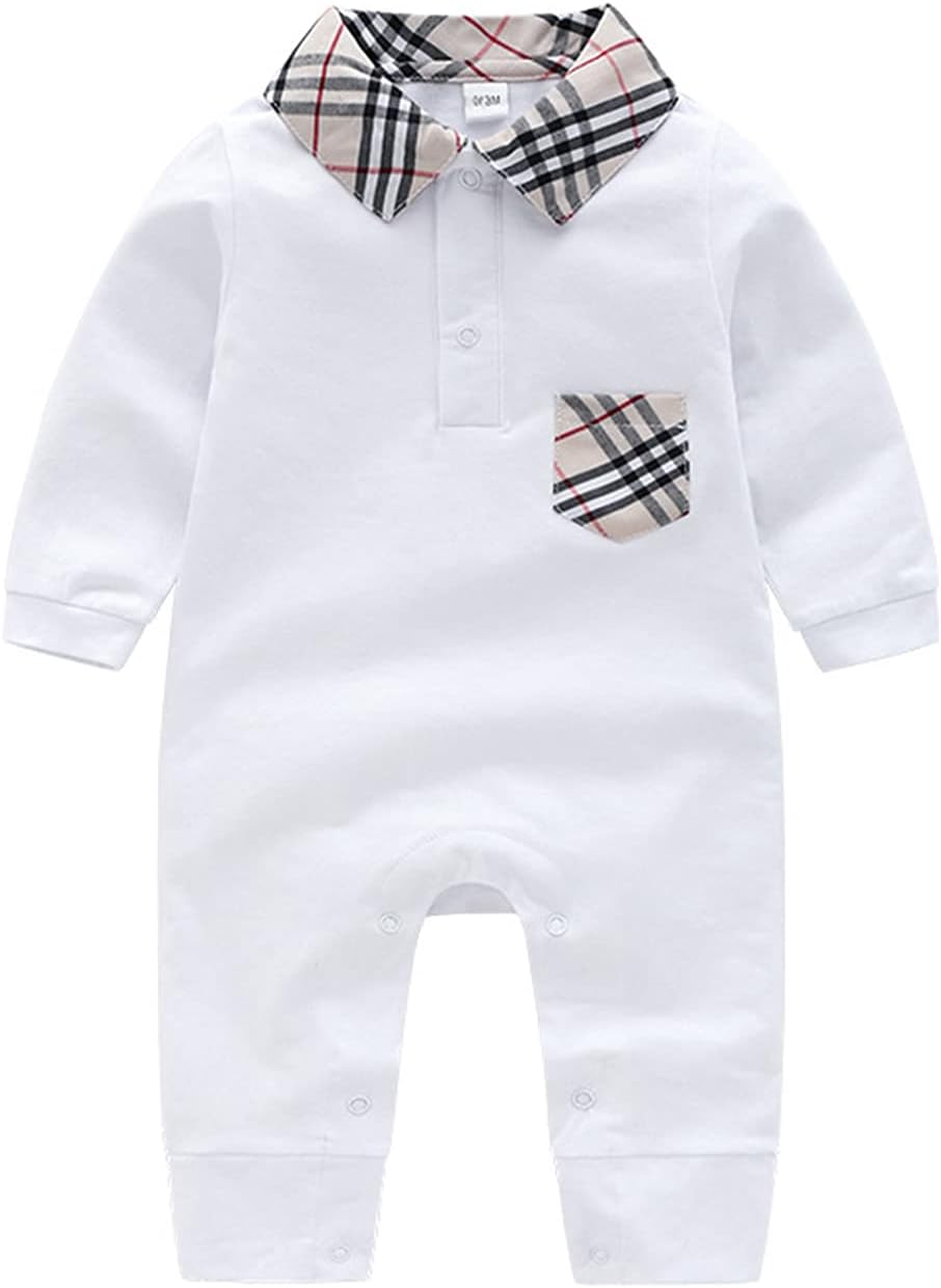 Unisex Toddler Baby Boy Romper Jumpsuit Cotton Long Sleeve Newborn Baby Boy Bodysuit One-Piece Overalls