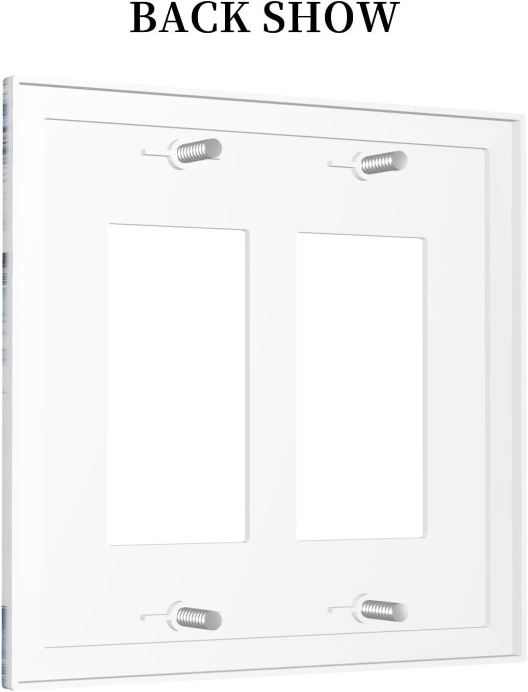 Decorative Outlet Covers White Marble Navy Blue Line Fluid 2 Gang Double Gfci Rocker Electrical Wall Panels Light Switch Cover Plate For Bathroom Kitchen Decor