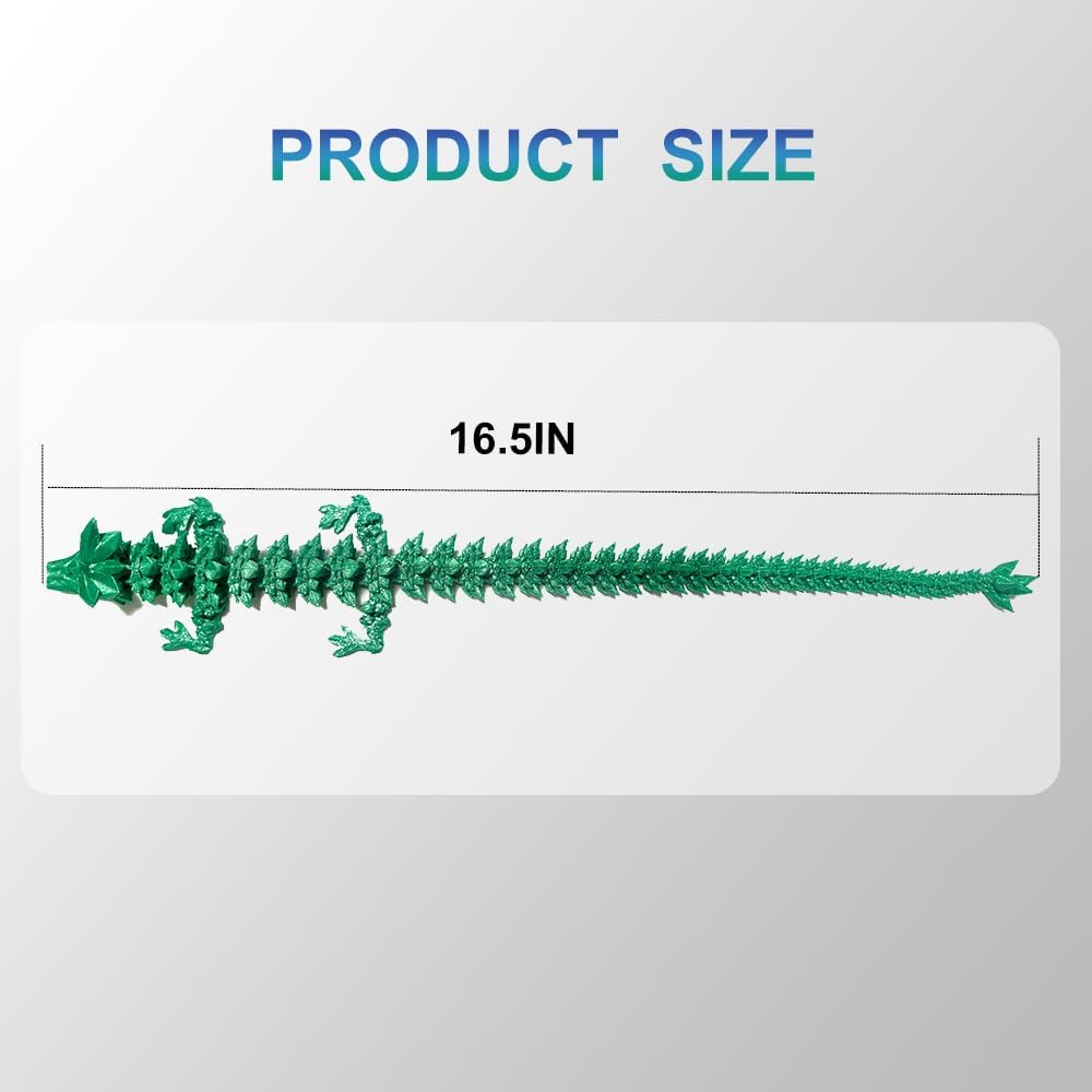 3D Printed Dragon with Dragon Egg 16.5'' Articulated Dragon Crystal Dragon Fidget Dragon Egg Toys Executive Desk Toys (Purple, Dragon Only)