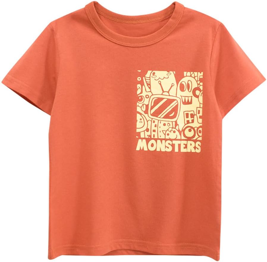 Boys' 4-Pack Excavator Short Sleeve Crewneck T-Shirts Top Tee Size 2-7 Years Toddler Boys' Value Pack Cotton T-Shirt