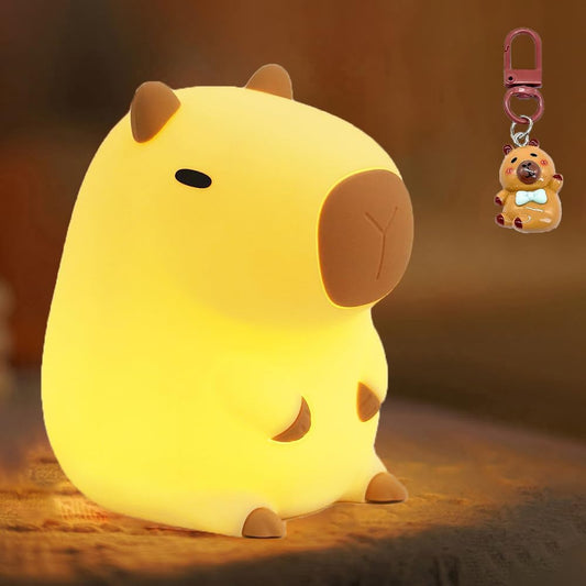 Capybara Night Light for Kids,LED Rechargeable Capybara Lamp,Silicone Baby Night Lights Kawaii Room Decor for Bedroom,Birthday Gifts for Boys Girls, Children's Christmas Gifts