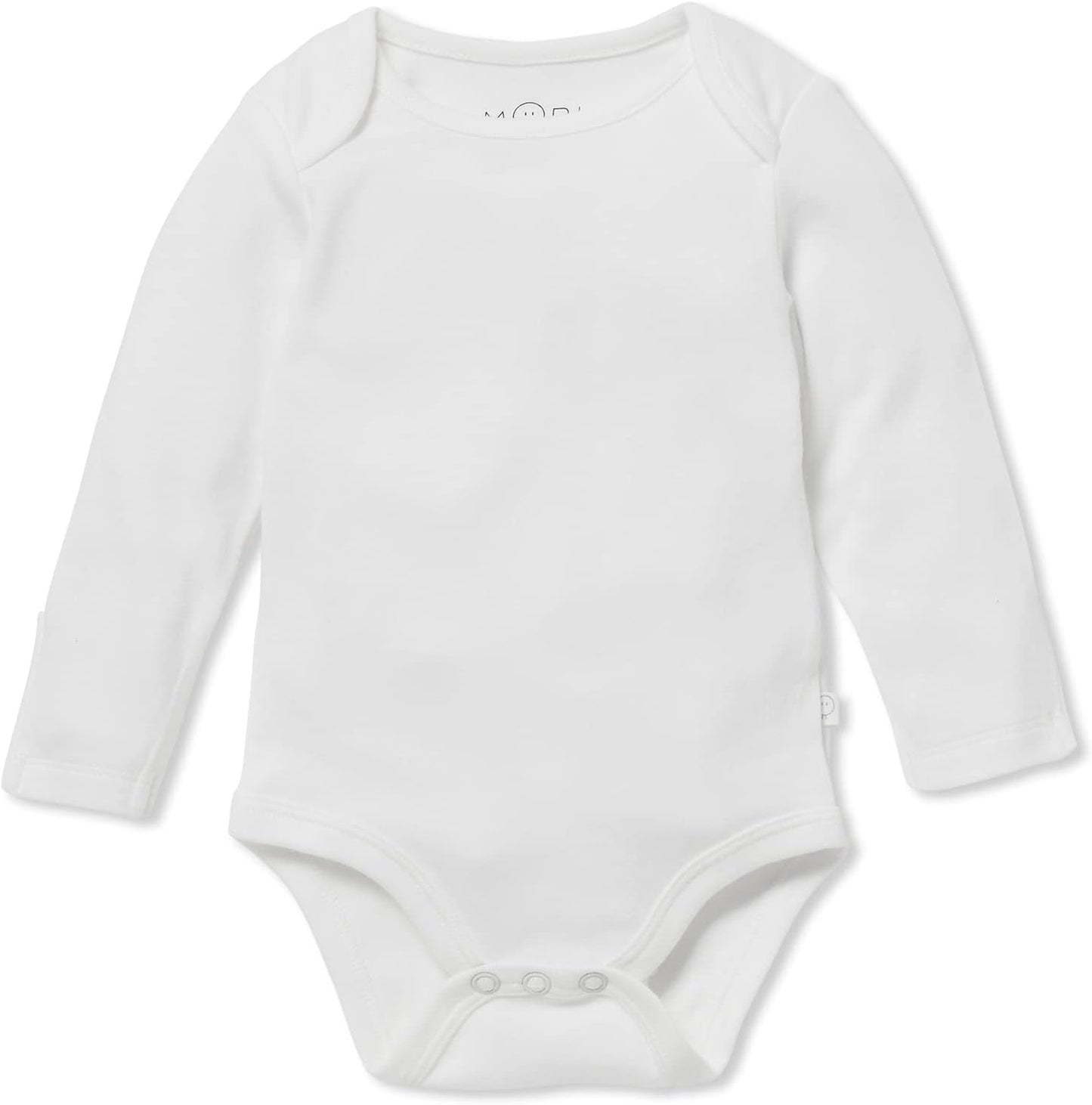 MORI Baby Supreme Comfort Long Sleeve Bodysuit for Boys and Girls - Unisex Romper with Envelope Neck and Nickel Free Popper