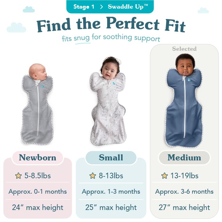 Love to Dream Swaddle UP, Sleep Sack 0-3 Months, Self-Soothing, Improves Sleep, Snug Fit Helps Calm Startle Reflex, Baby Essentials Must Haves Newborn, 1.0 TOG, 13-19 lbs, Eclipse Pink