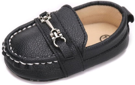 LONSOEN Baby Girls Boys Loafers Prewalker Dress Crib Shoes