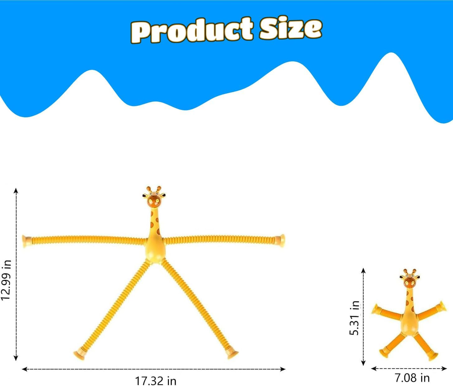 6PCS Telescopic Suction Cup Giraffe Toy,pop Tubes,Toys for Kids,Toddler Travel Toys,Toddler Sensory Toys,figette Toys,Fidget Toys for Kids,Treasure Box prizes,Small Toys for Kids prizes