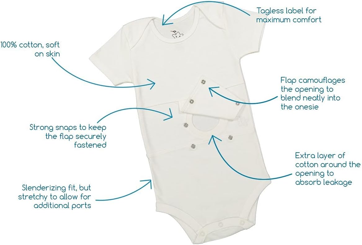 Feeding Tube Undershirt Onesie for Babies, Toddlers and Children