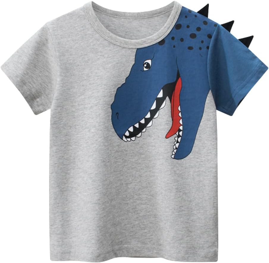 Boys' 4-Pack Excavator Short Sleeve Crewneck T-Shirts Top Tee Size 2-7 Years Toddler Boys' Value Pack Cotton T-Shirt