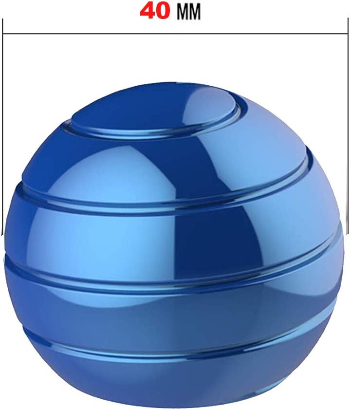 Metal Kinetic Desk Toy, Optical Illusion Fidget Spinning Top Ball, Unique Executive Stress Relief Gift for Adults & Kids