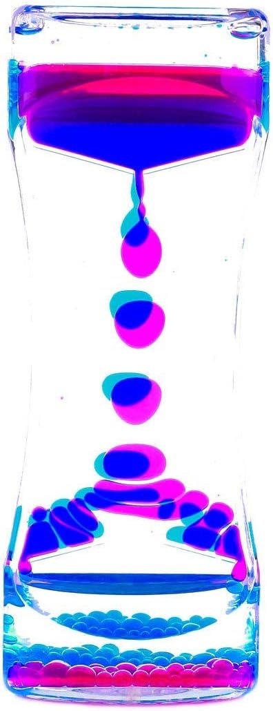YUE MOTION Liquid Motion Bubbler Visual Sensory Toys, 2 Minute Liquid Timer– New Big Calming Sensory Bubbler Toy- Colorful Liquid Hourhlass for Stocking Stuffers, Easter Basket Stuffers (Single Pack)