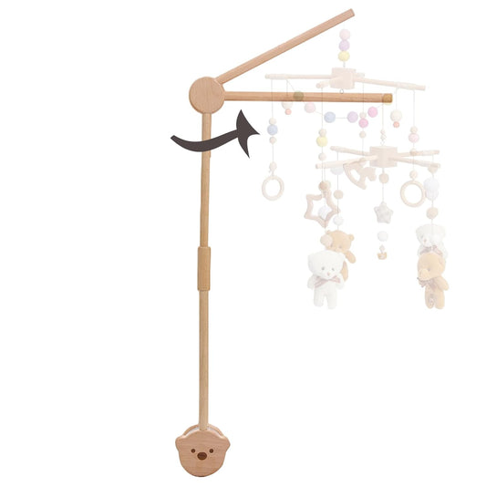 Baby Crib Mobile Arm,HBM Wooden Mobile Arm for Crib Mobile Hanger for Crib Baby Girl Nursery Decor